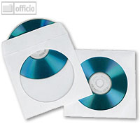 CD/DVD-Papierhülle für 1CD weiß mit Lasche u. Fenster