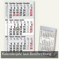 Kalendarium für 3-Monats-Tischaufsteller Edelstahl