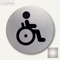 Edelstahl-Piktogramm Behinderten-WC