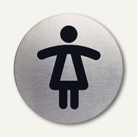 Edelstahl-Piktogramm WC-Damen
