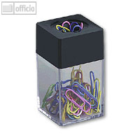 Magnetdose mit 30 Briefklammern farbig 26 mm
