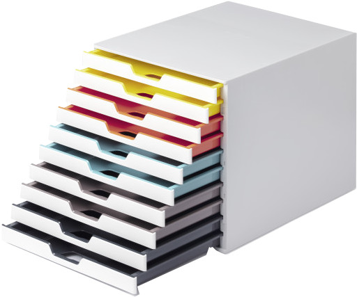 Durable Schubladenbox VARICOLOR 10, 280 x 292 x 356 mm, weiß, 763027
