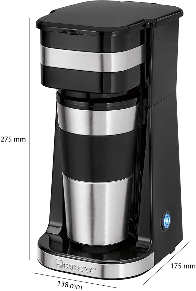 Clatronic Kaffeemaschine "to go KA 3733" für 1 Tasse, 128 x 175 x 275 mm,  263881