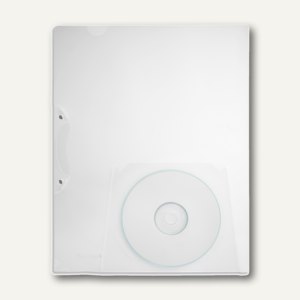 FolderSys Sichthülle CD, DIN A4, CD-Tasche, oben + links offen, 40203-04
