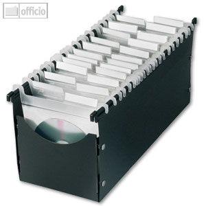 Veloflex Hängeregister Box f. 190 CD/DVDs, 165x305x150 mm, PP, schwarz,  2501000, - Bürobedarf bei officio.de