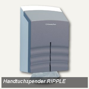 Kimberly-Clark Handtuchspender RIPPLE, für Interfold-Falz, silber/weiß,  6962, - Büroartikel bei officio.de