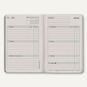 Chronoplan Chronobook Taschenkalender "Black & White" - ca. A6, 1 Woche/2  Seiten, 50969