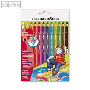 Eberhard Faber EFA Buntstifte Super Dicki, 12 Stifte farbig sortiert,  1287C12, 1287C12, - Bürobedarf bei officio.de