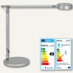 MAUL LED-Tischleuchte MAULgrace colour vario, 6W, 44cm, dimmbar, silber,  8205095