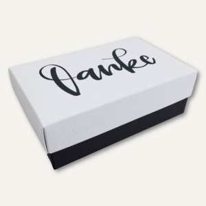 Buntbox Geschenkbox Lettering DANKE M, 17 x 11 x 6 cm, schwarz, 697-10608