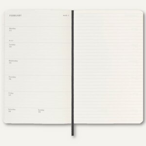 Moleskine Buchkalender, 1 Woche/1 Seite, 13 x 21 cm (ca. DIN A5),  elfenbein, 8056598851106