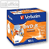 Verbatim DVD-R, 4,7 GB, 16x, printable, im Jewel Case, 10 Stück, 43521