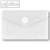 FolderSys Umschlag f. Visitenkarten, quer, Klett, klar/weiß, 100 St., 40119-10