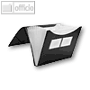 FolderSys Fächermappe A4, PP, 12 Taschen, schwarz, 10 Stück, 70009-30