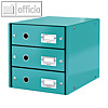 LEITZ Schubladenbox Click & Store WOW, 3 Schübe, DIN A4, eisblau, 6048-00-51