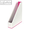 LEITZ Stehsammler WOW Duo Colour, DIN A4, Polystyrol, weiß / pink, 5362-10-23