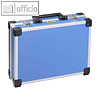 Universal Aluminium Koffer, 345 x 285 x 105 mm, Alu-Rahmen/Eckenschoner, blau