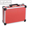 Universal Aluminium Koffer, 345 x 285 x 105 mm, Alu-Rahmen/Eckenschoner, rot