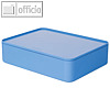 Utensilienbox ALLISON, 26 x 19.5 x 6.8 cm, Deckel, stapelbar, ABS, hellblau