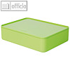 Utensilienbox ALLISON, 26 x 19.5 x 6.8 cm, Deckel, stapelbar, ABS, hellgrün