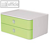 HAN Schubladenbox SMART-BOX, 2 Laden, 26 x 19.5 x 12.5 cm, ABS, grün, 1120-80
