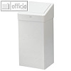 Abfallbehälter m. Push-Einwurfklappe, Metall, 341 x 258 x 706 mm, 50 l, weiß