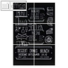 Kreidetafel "CHALKBOARD XXL", beidseitig, 400x400 mm, Melamin, schwarz, 6er-Set