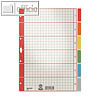 LEITZ Karton Register blanko, DIN A4, 6-teilig, farbige Taben, 4350-00-85