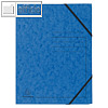 Eckspanner ohne Klappen, DIN A4, Gummizug, Karton 355 g/qm, blau, 555412E