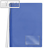 FolderSys Klemmmappe mit Schiene, A4, PP, vollfarbig blau, 10 Stück, 13008-40